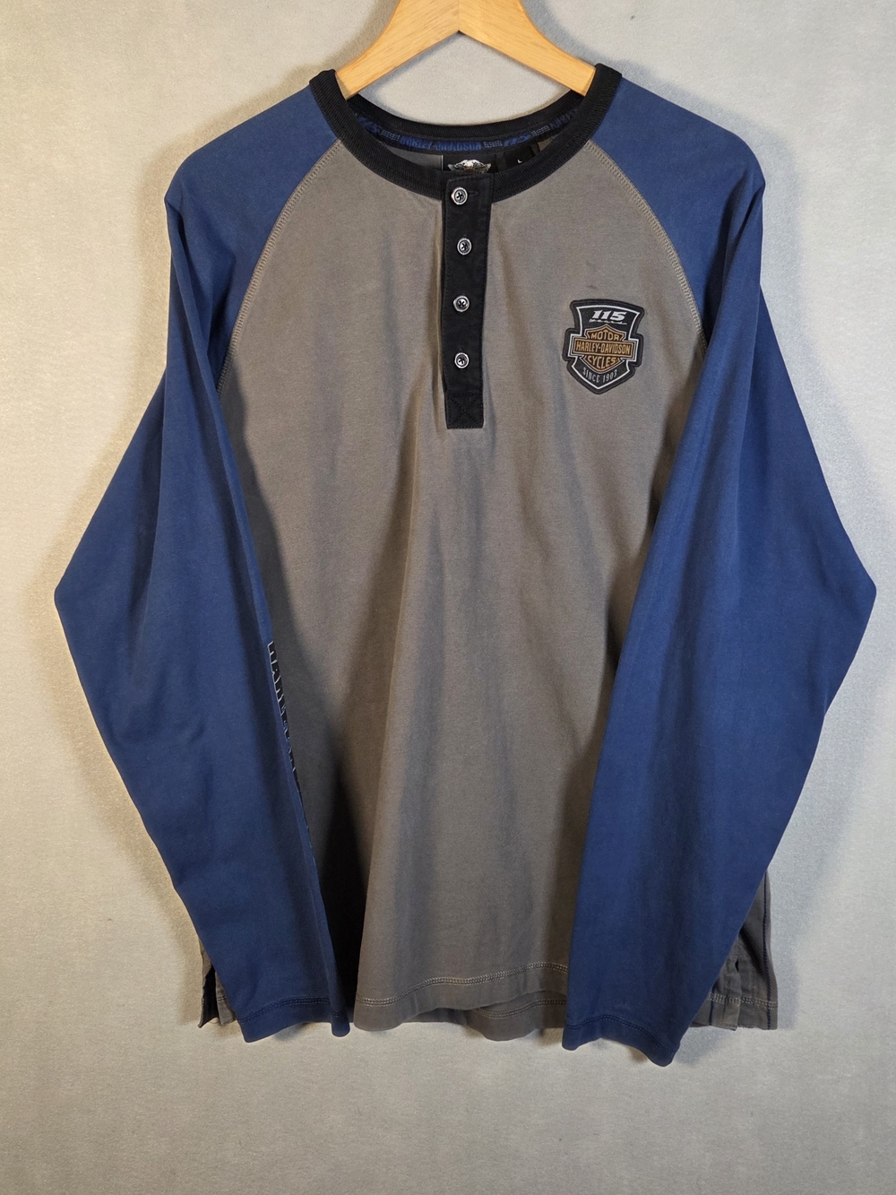 Harley-Davidson 115th Anniversary long-sleeve Henley shirt (O656)